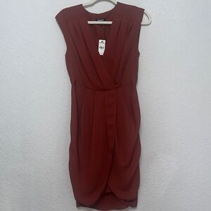 Express Deep Red Asymmetrical Dress